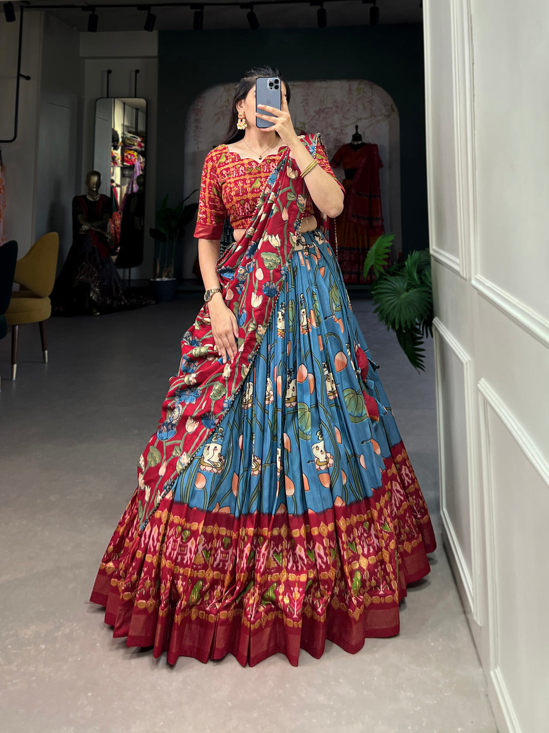 navratri  special  prity  multi color  printed  lengha's collaction