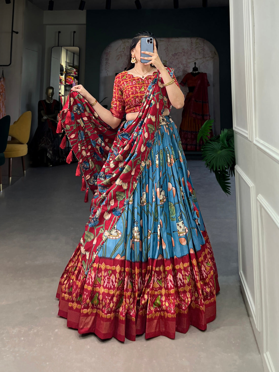 navratri  special  prity  multi color  printed  lengha's collaction