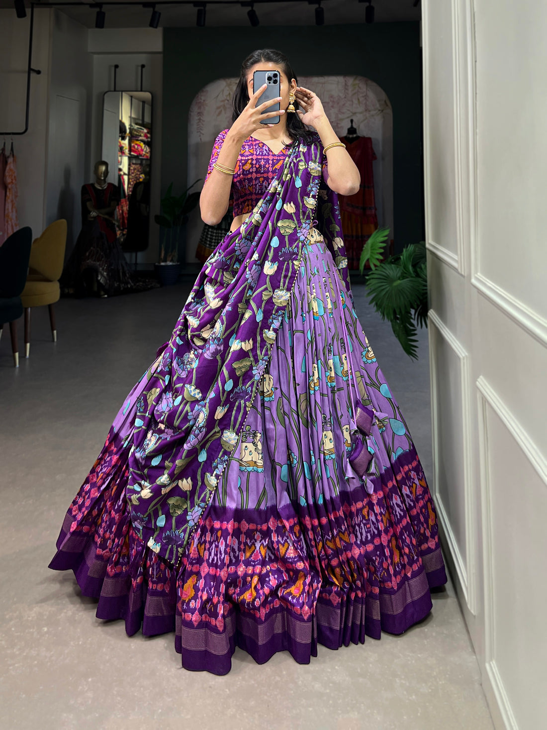 navratri  special  prity  multi color  printed  lengha's collaction