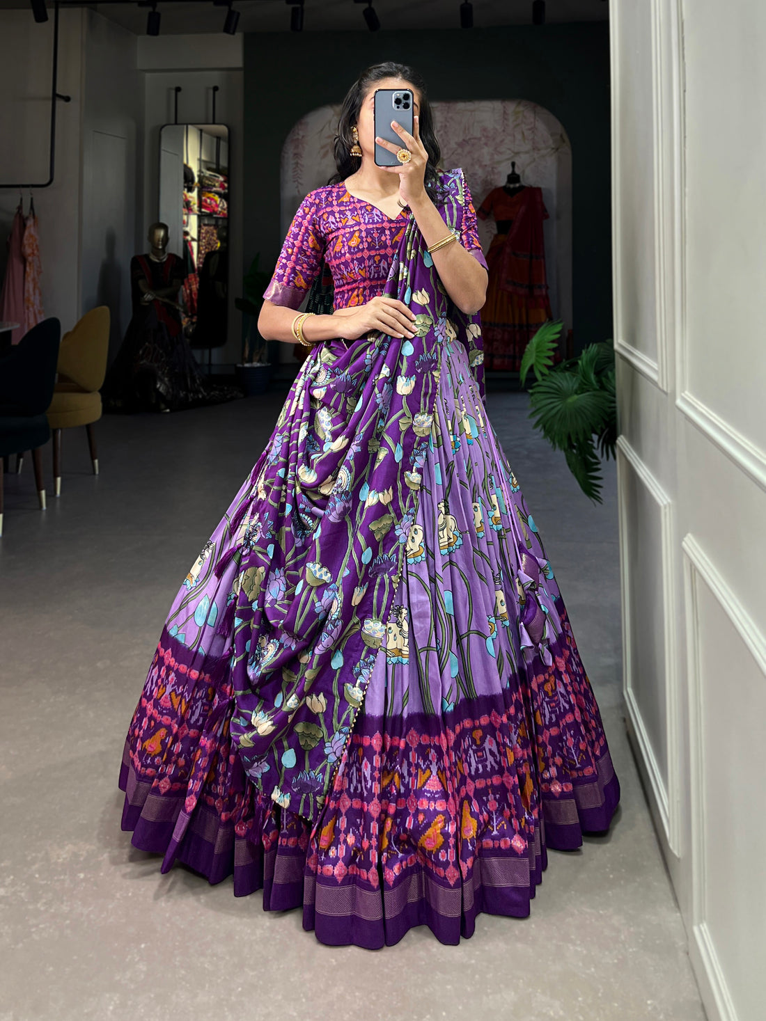 navratri  special  prity  multi color  printed  lengha's collaction