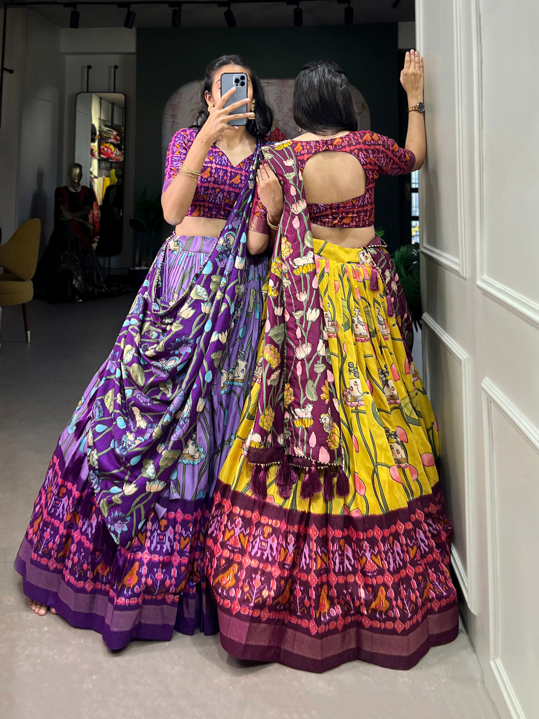 navratri  special  prity  multi color  printed  lengha's collaction