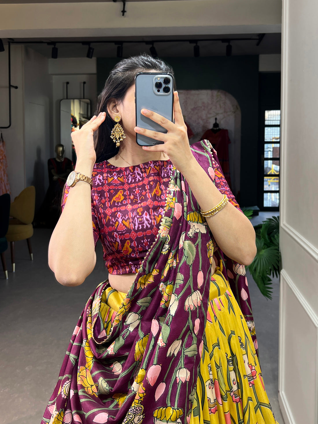 navratri  special  prity  multi color  printed  lengha's collaction