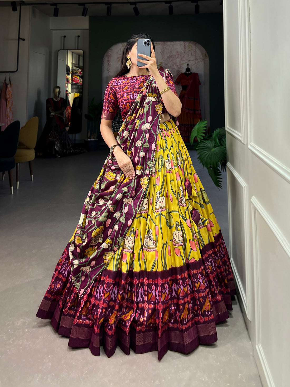 navratri  special  prity  multi color  printed  lengha's collaction