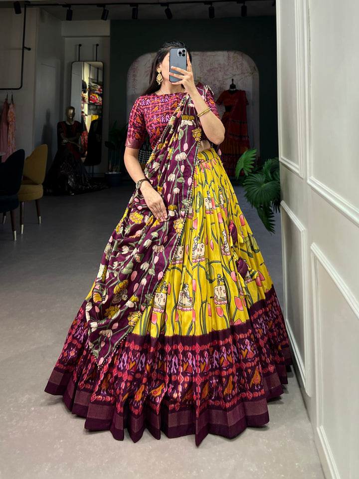 navratri  special  prity  multi color  printed  lengha's collaction