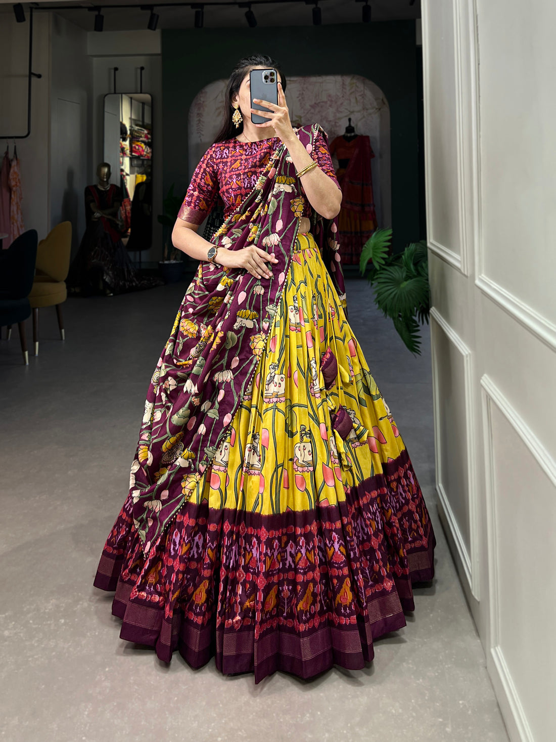 navratri  special  prity  multi color  printed  lengha's collaction