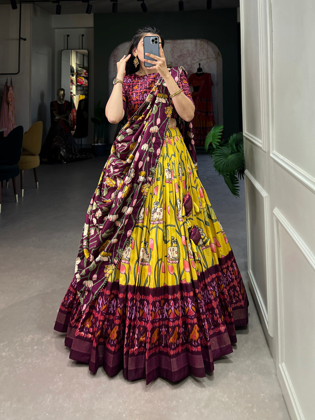 navratri  special  prity  multi color  printed  lengha's collaction