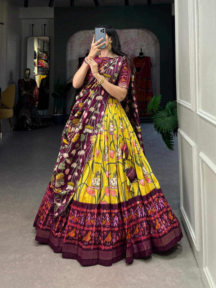 navratri  special  prity  multi color  printed  lengha's collaction