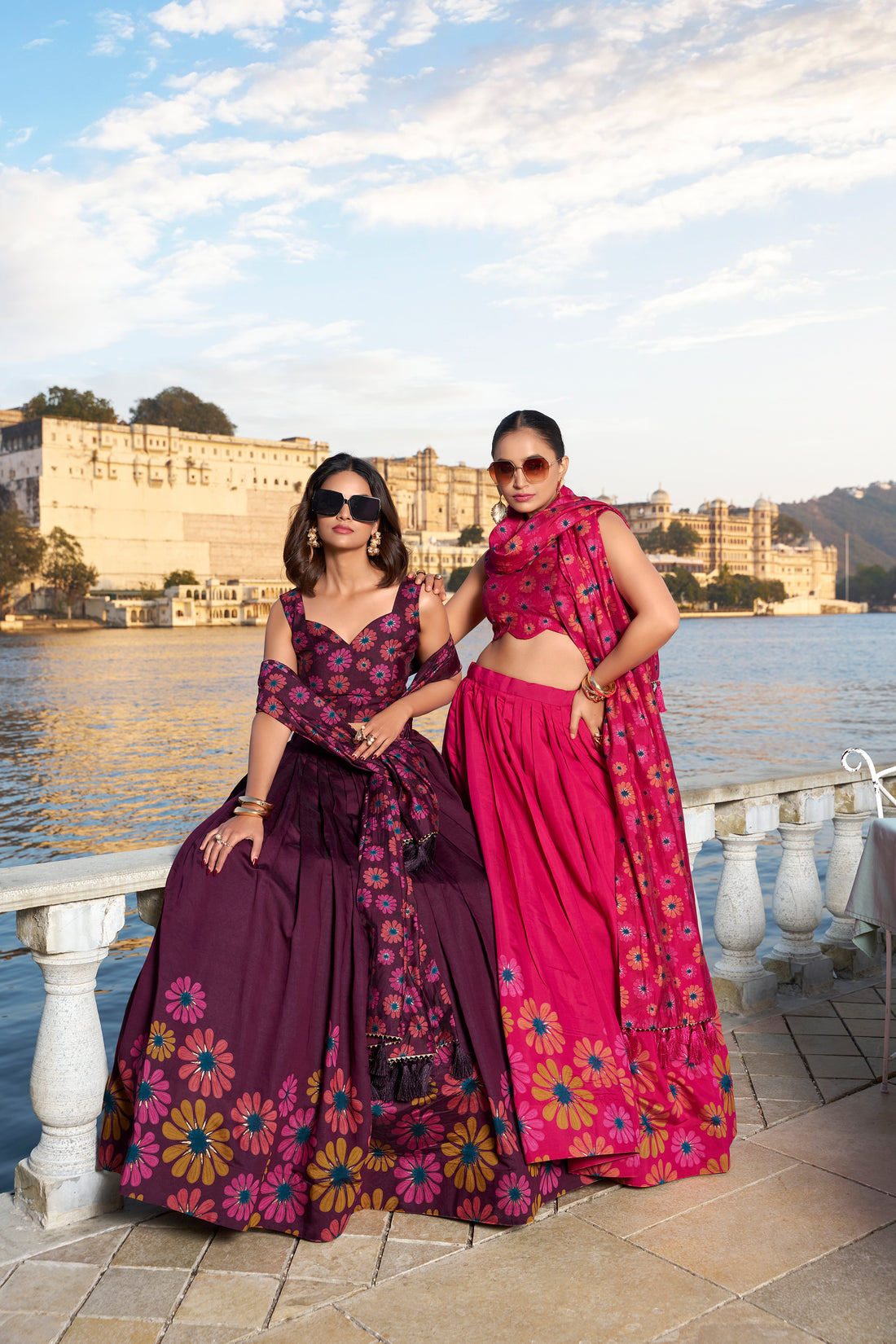 Tusser Silk Lehenga Choli with Intricate Print and Dupatta 🩷💛