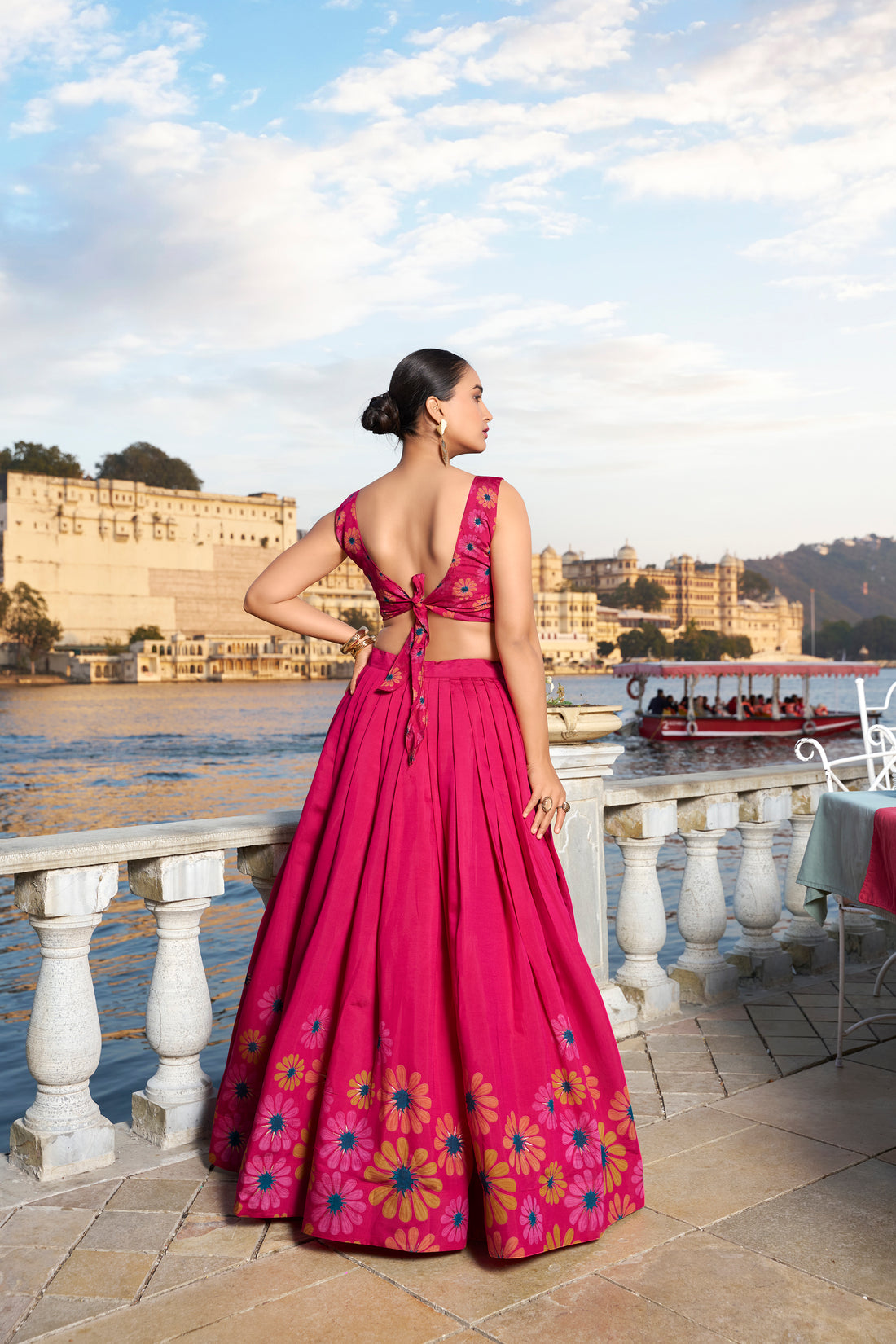 Tusser Silk Lehenga Choli with Intricate Print and Dupatta 🩷💛