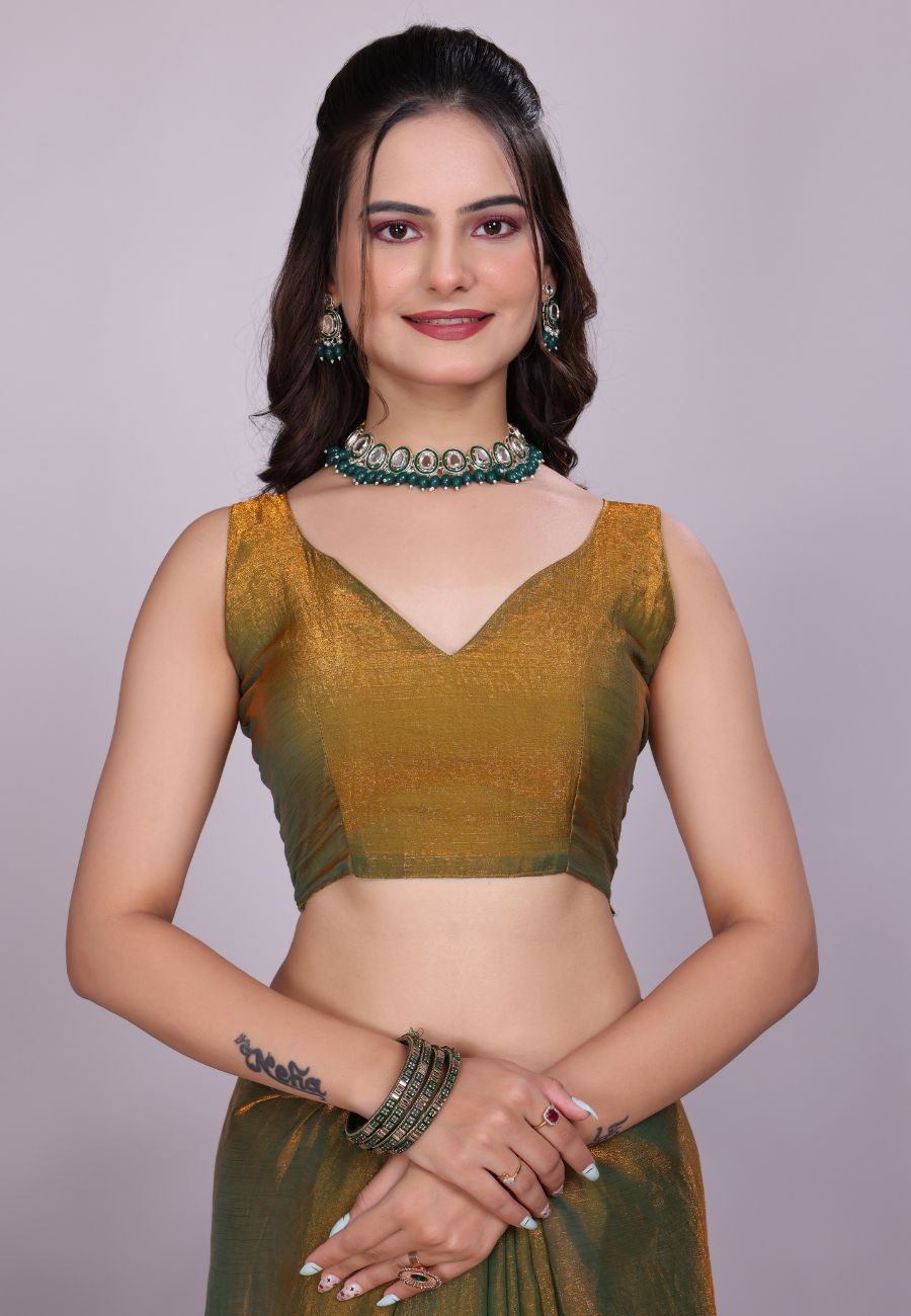 Jimmy Choo Fabric Saree with China Lace Border