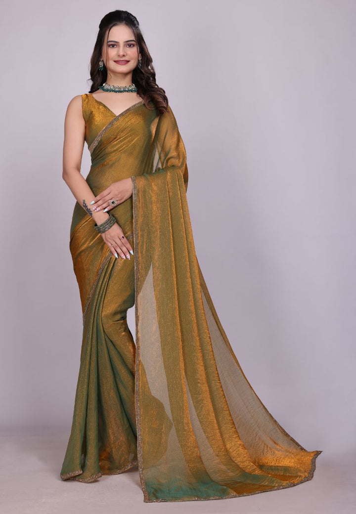 Jimmy Choo Fabric Saree with China Lace Border