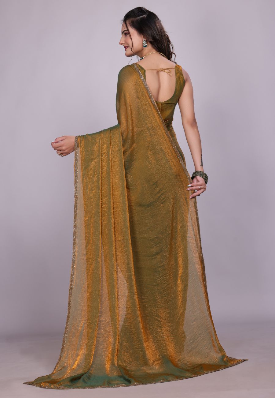 Jimmy Choo Fabric Saree with China Lace Border