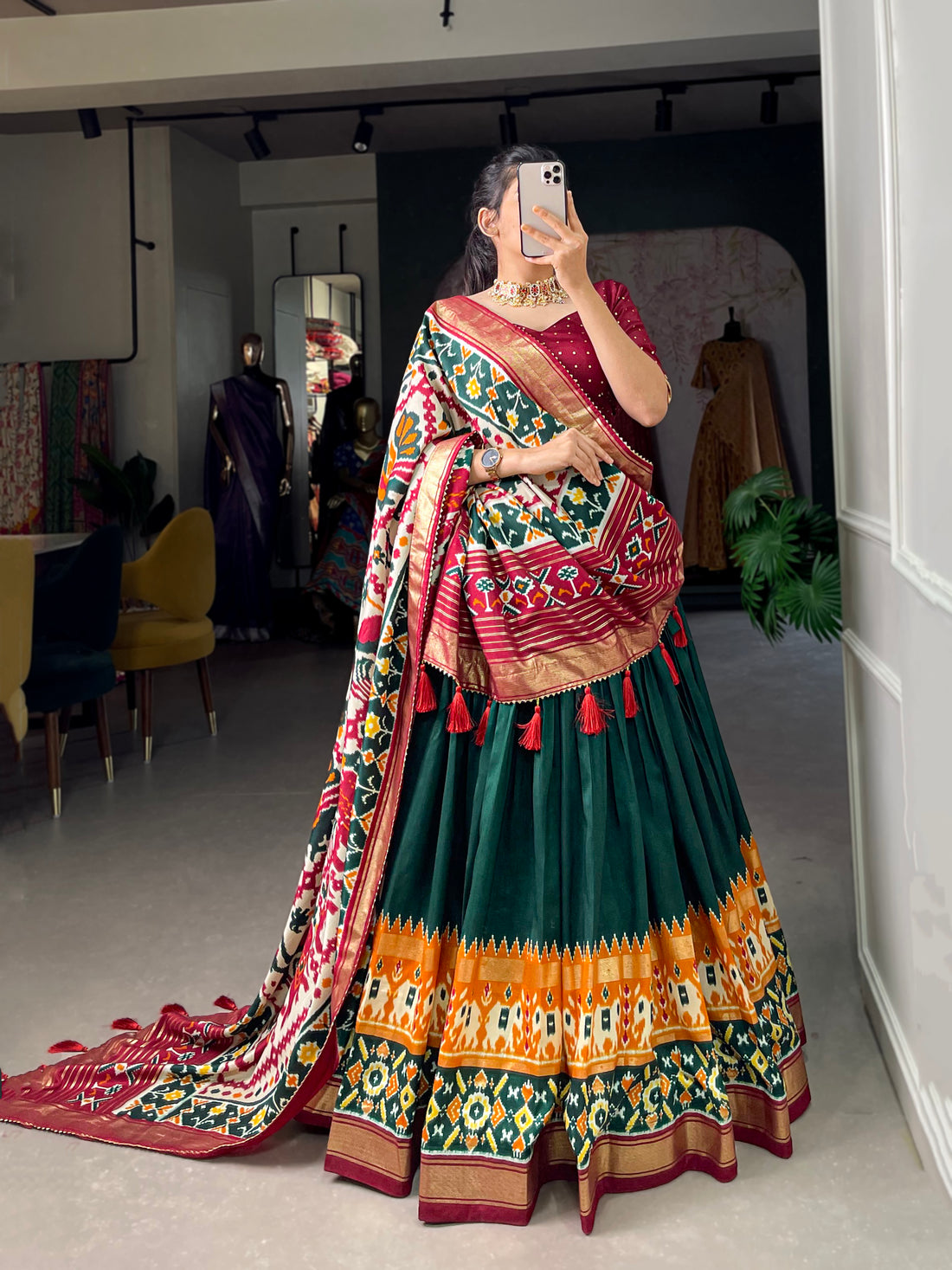 Tussar silk lehenga for festivel  season to charm your look!✨
