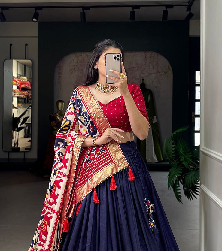 Tussar silk lehenga for festivel  season to charm your look!✨