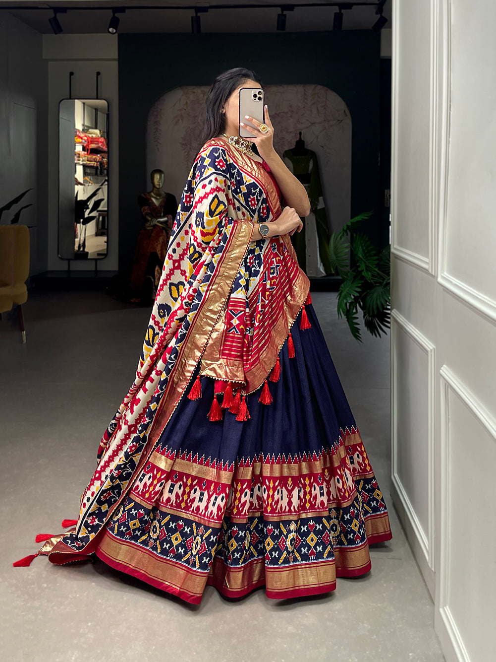 Tussar silk lehenga for festivel  season to charm your look!✨