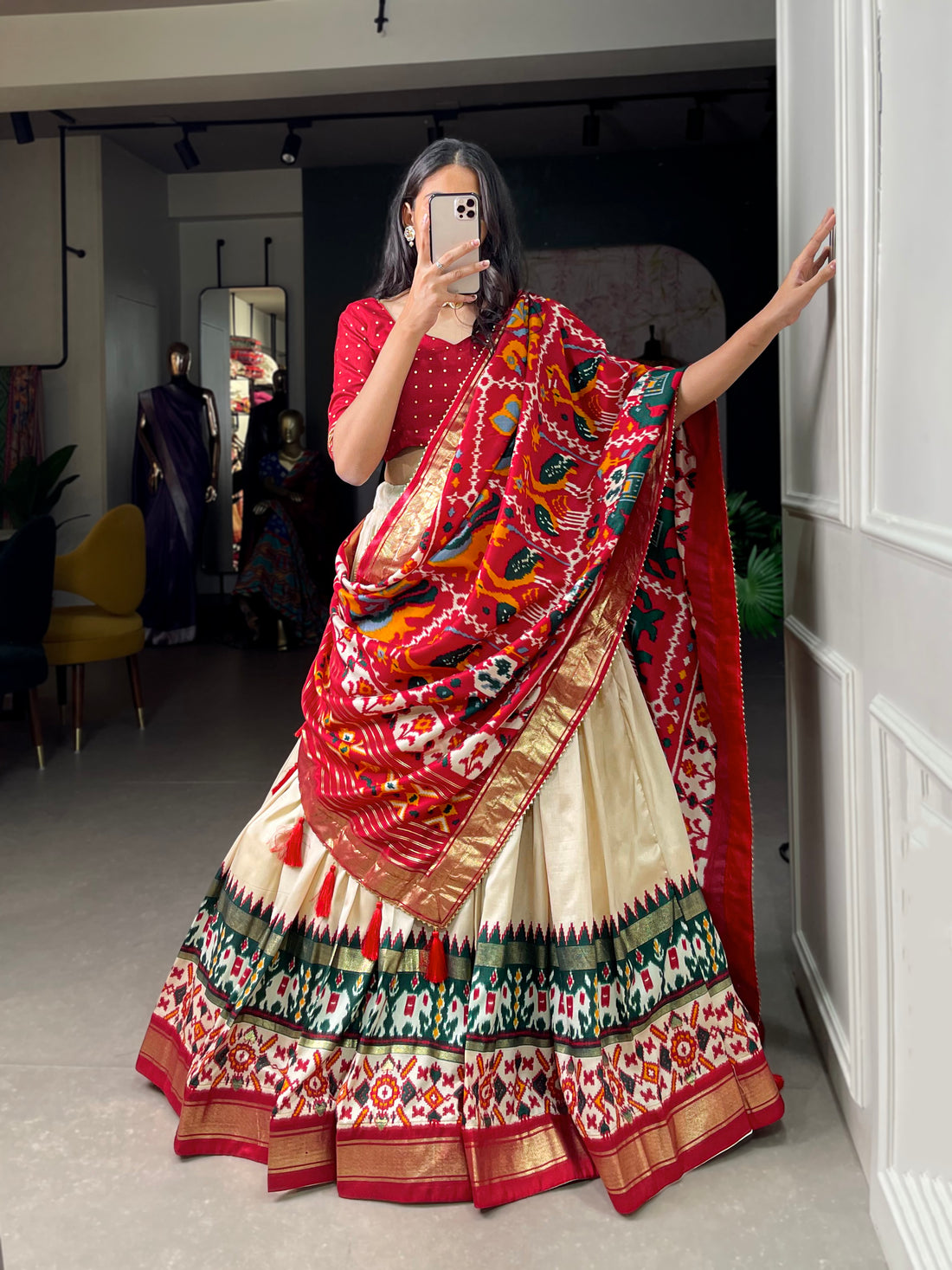 Tussar silk lehenga for festivel  season to charm your look!✨