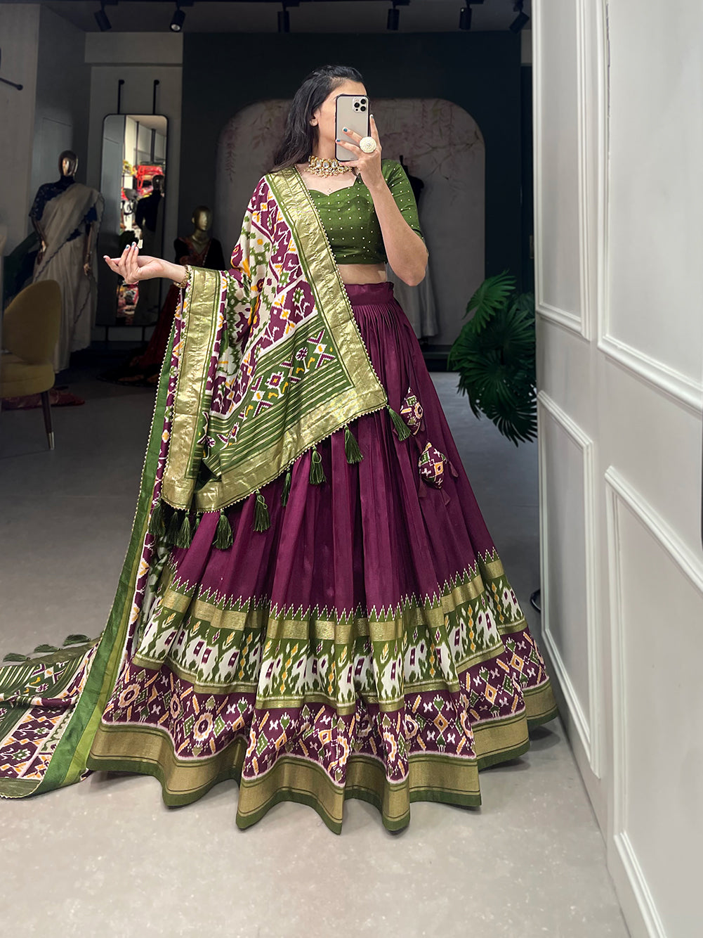 Tussar silk lehenga for festivel  season to charm your look!✨