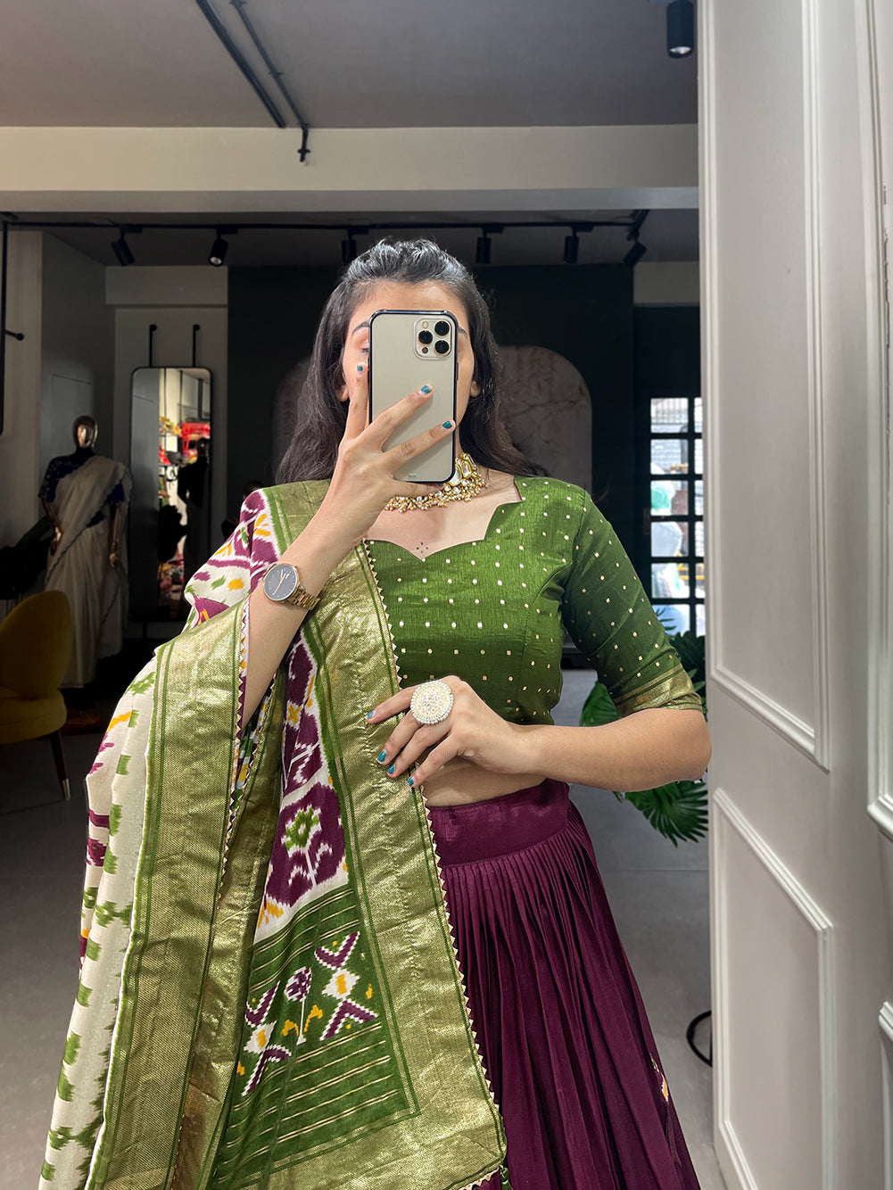 Tussar silk lehenga for festivel  season to charm your look!✨