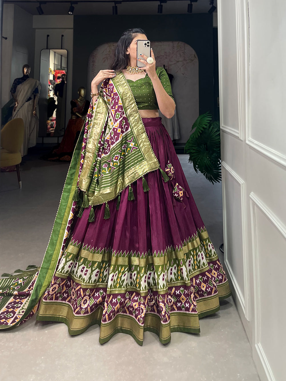 Tussar silk lehenga for festivel  season to charm your look!✨