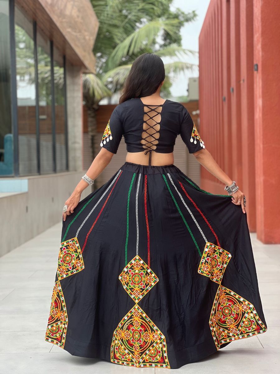Gamthi Work With Real Mirror Work & Printed Duptta Navratri special