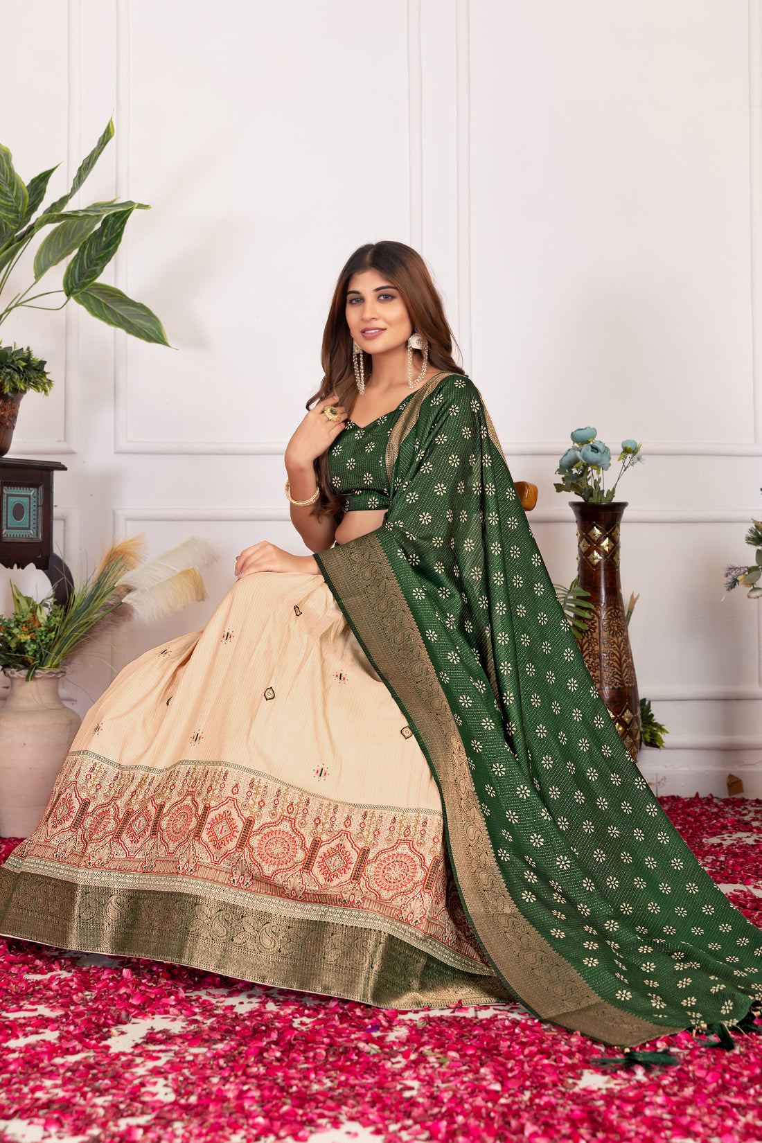 Tussar silk lehenga for festive season to charm your look!✨