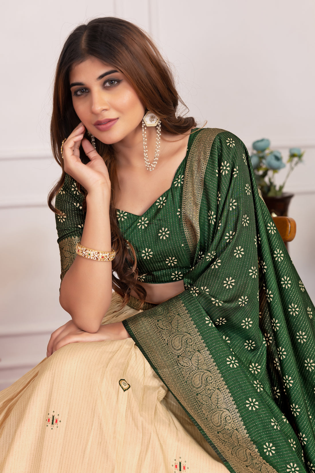 Tussar silk lehenga for festive season to charm your look!✨