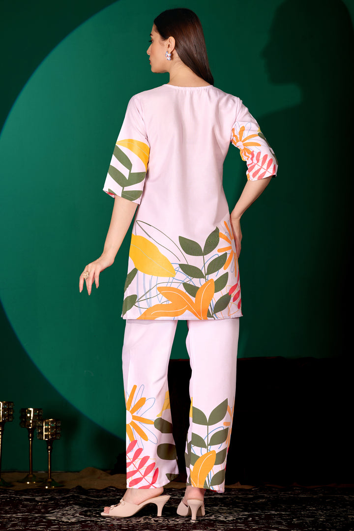 WHITE  COLOR CO-ORD  SET