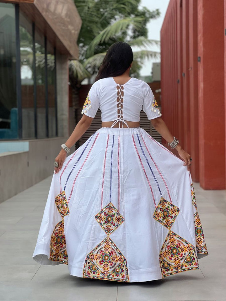 Gamthi Work With Real Mirror Work & Printed Duptta Navratri special