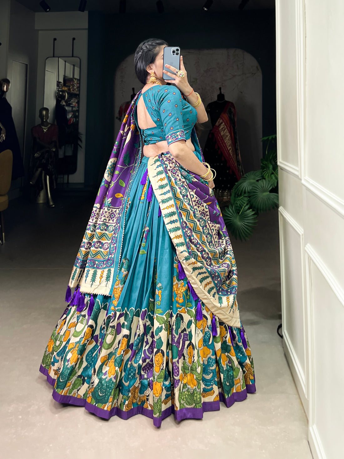 navratri  special  multi color printed  lengha's collaction