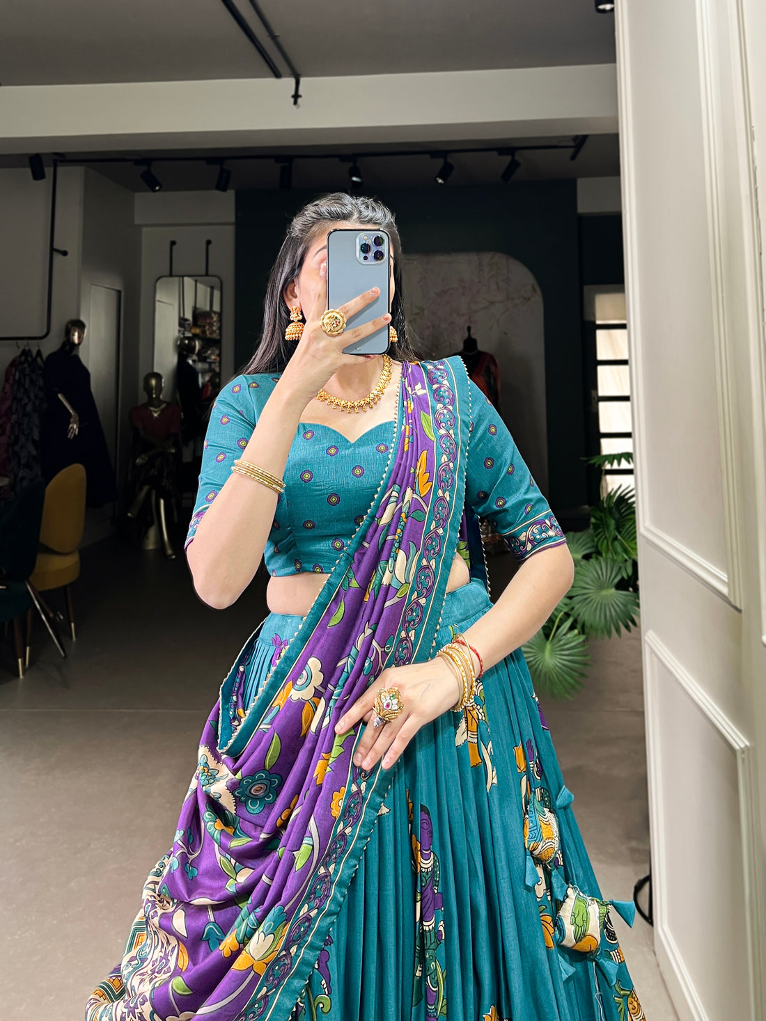 navratri  special  multi color printed  lengha's collaction