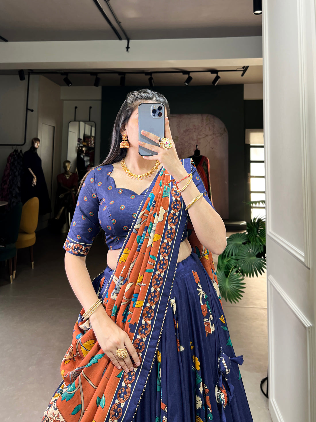 navratri  special  multi color printed  lengha's collaction