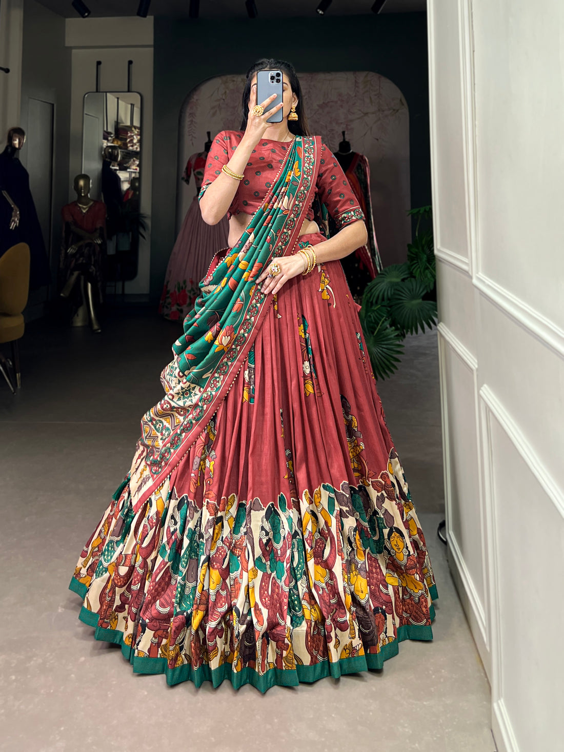navratri  special  multi color printed  lengha's collaction