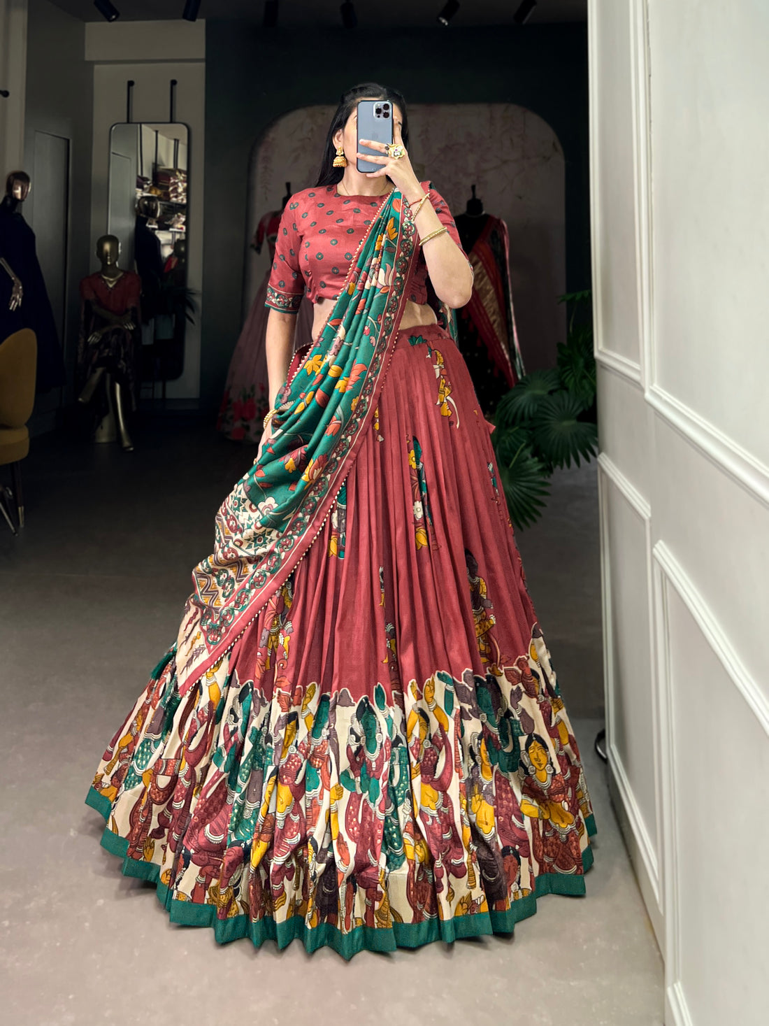 navratri  special  multi color printed  lengha's collaction