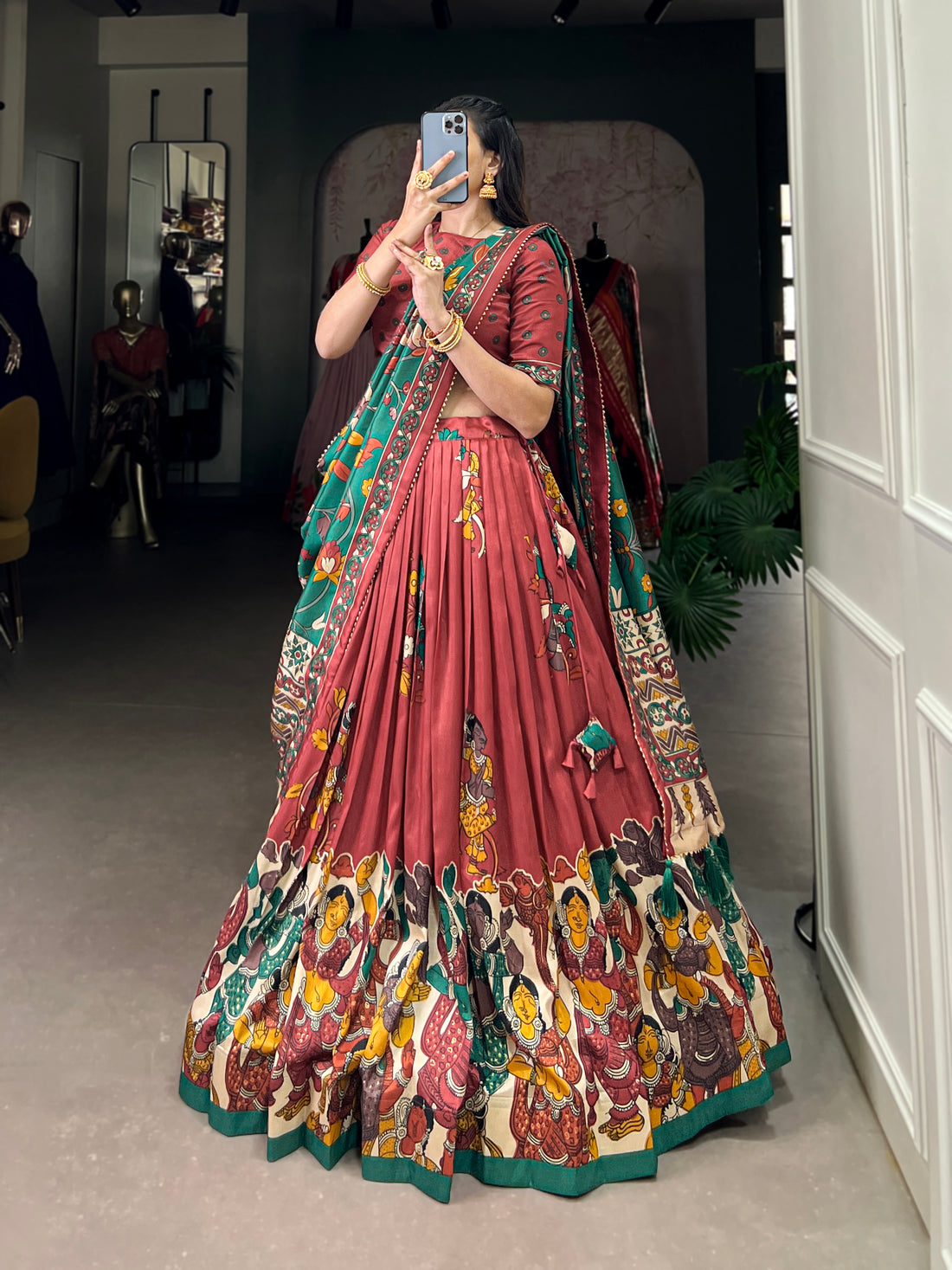 navratri  special  multi color printed  lengha's collaction