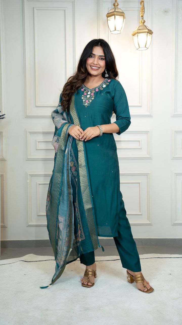 Designers Kurti Pent Dupatta Set