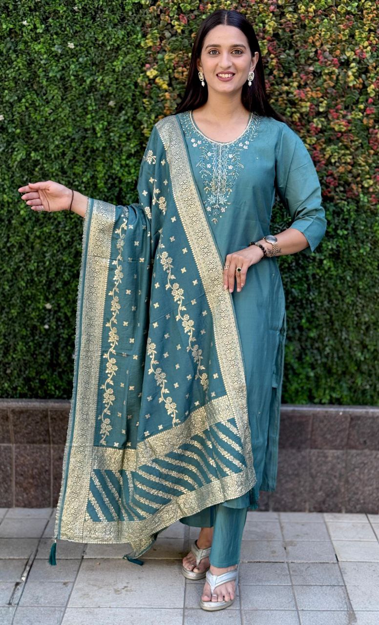 Designers Kurti Pent Dupatta Set