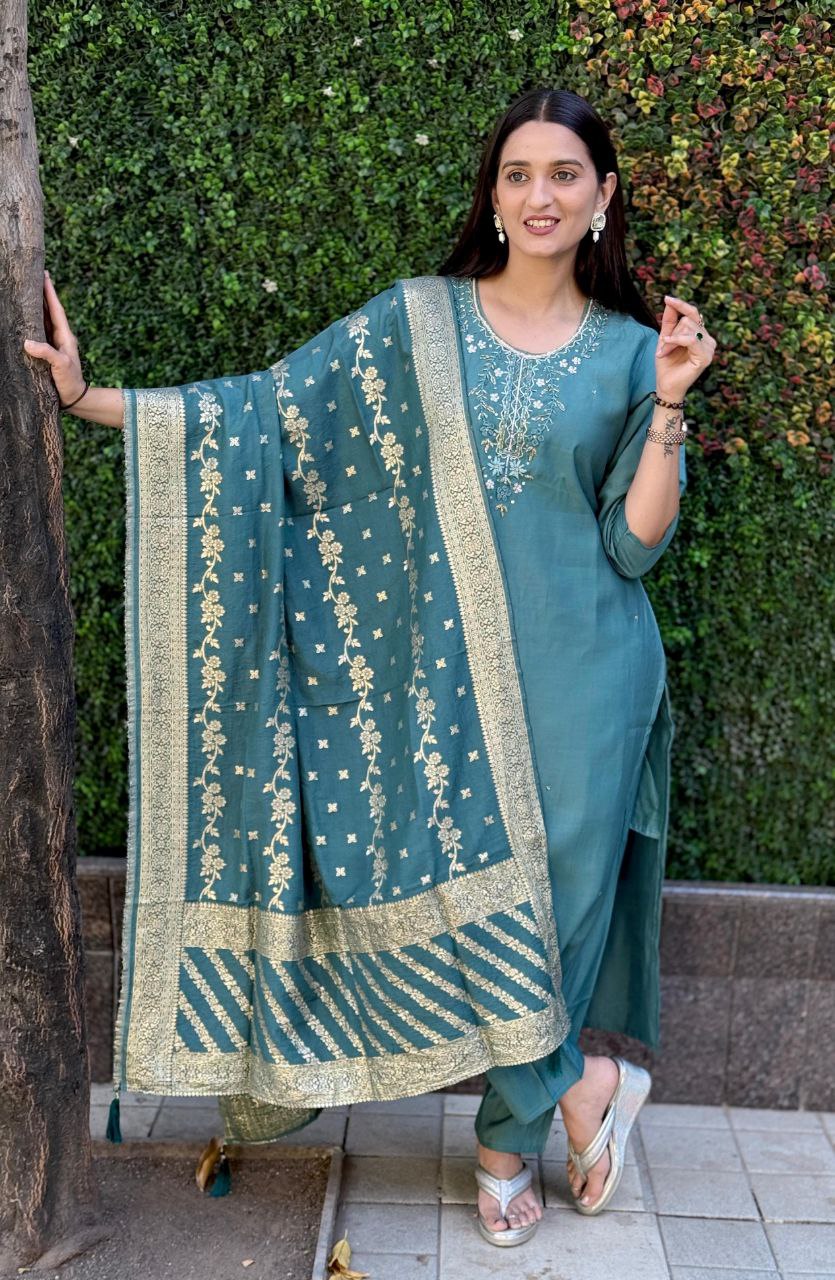 Designers Kurti Pent Dupatta Set
