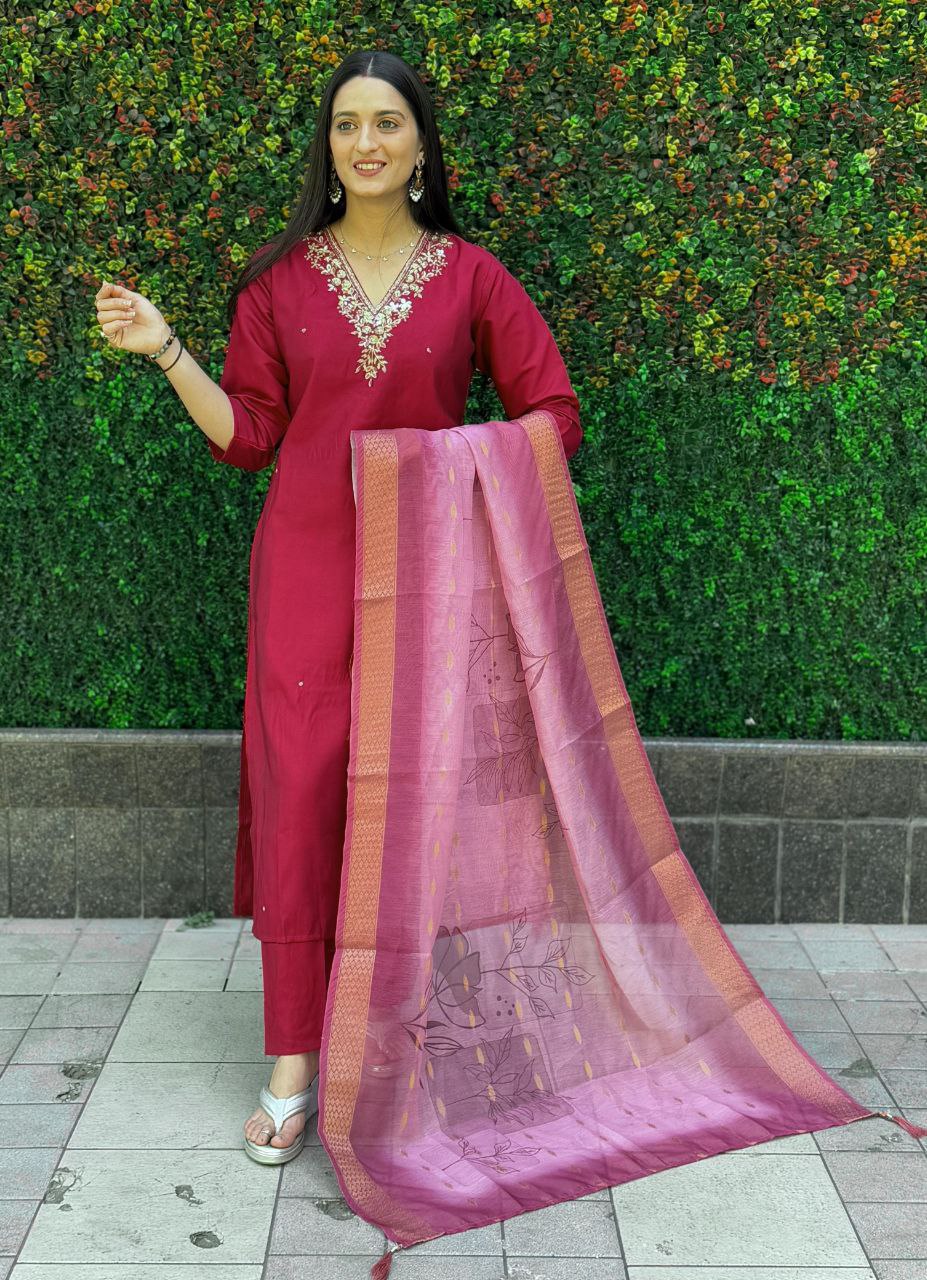 Designers Kurti Pent Dupatta Set