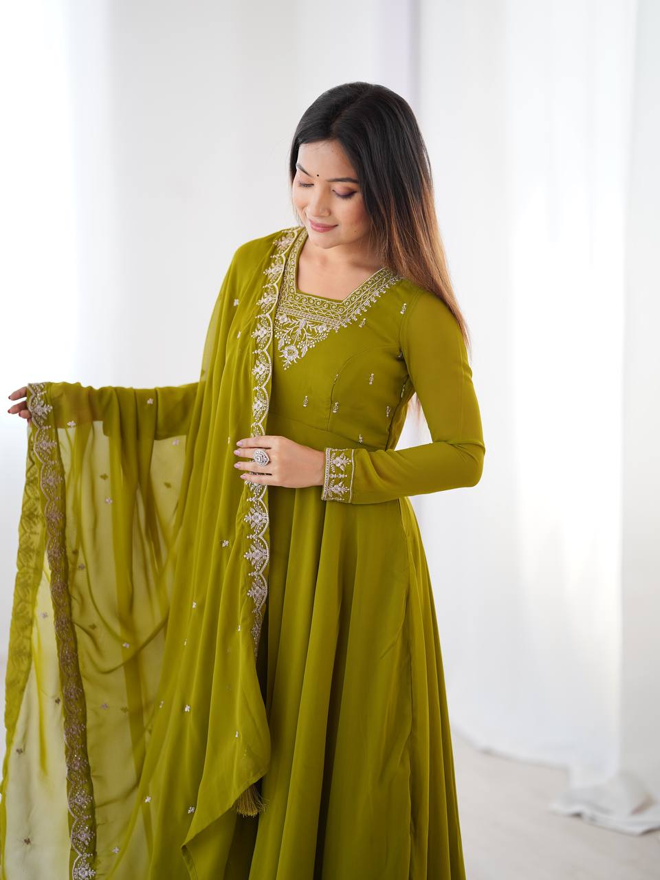 PURE SOFT FOX GEORGETTE FABRIC FULLY FLAIR ANARKALI