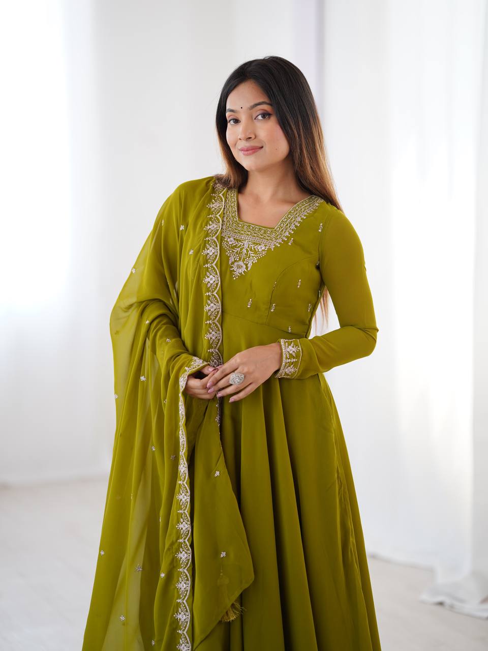 PURE SOFT FOX GEORGETTE FABRIC FULLY FLAIR ANARKALI