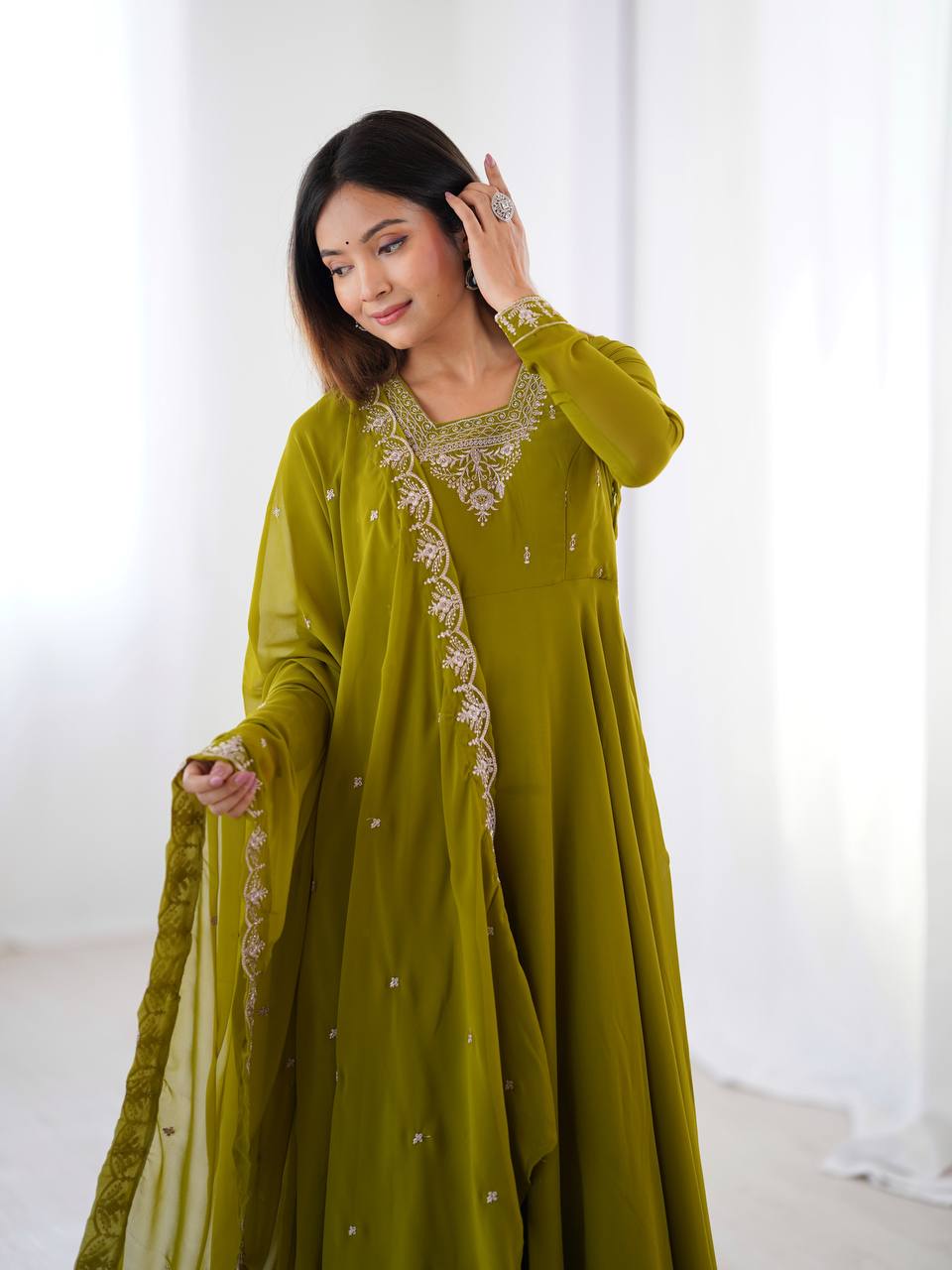 PURE SOFT FOX GEORGETTE FABRIC FULLY FLAIR ANARKALI