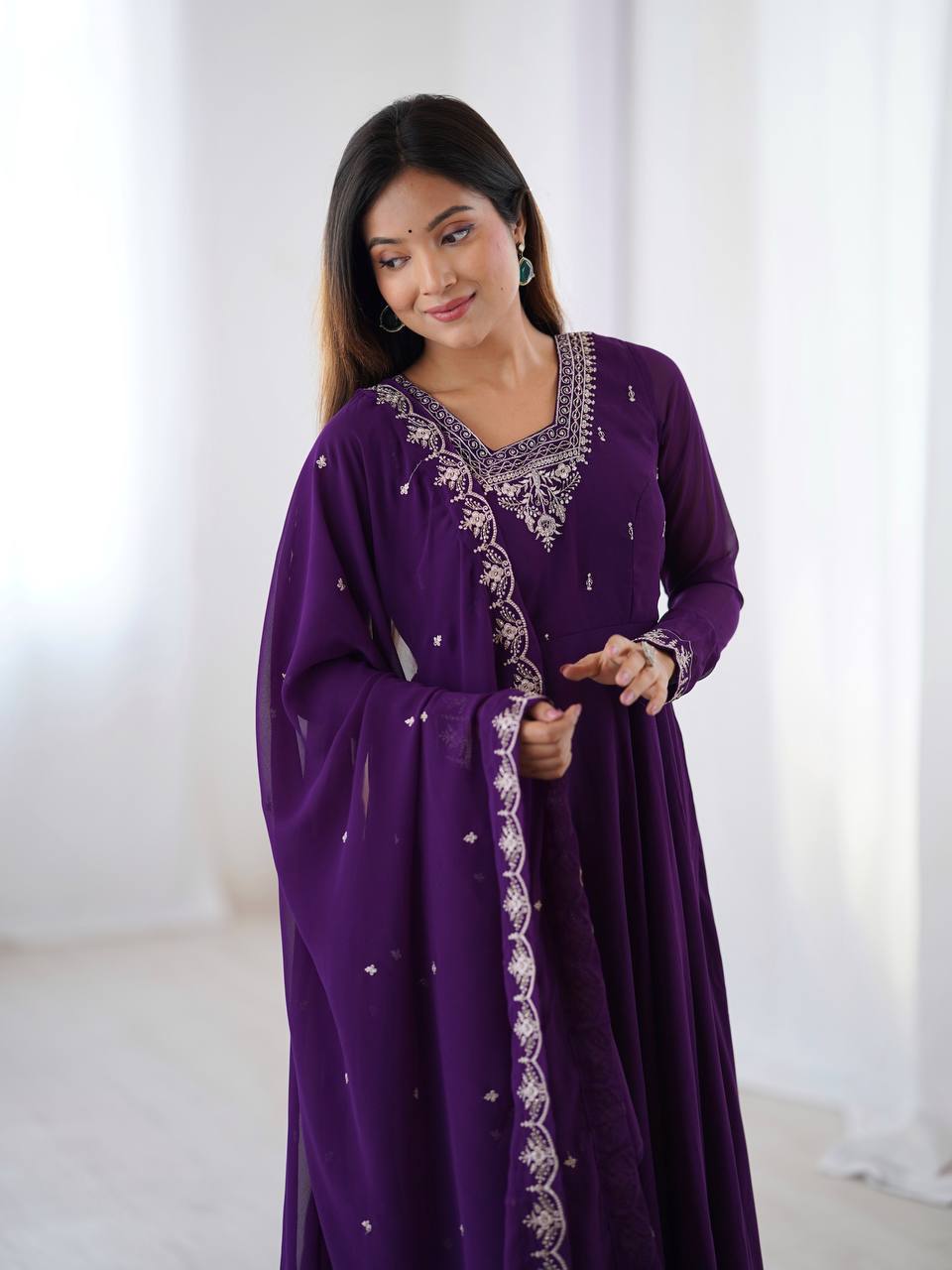 PURE SOFT FOX GEORGETTE FABRIC FULLY FLAIR ANARKALI
