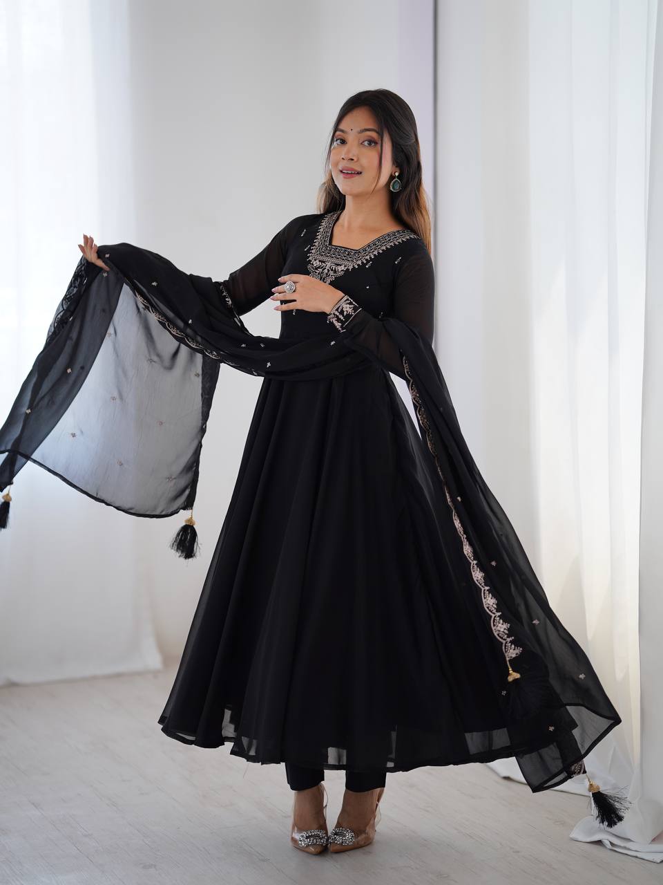 PURE SOFT FOX GEORGETTE FABRIC FULLY FLAIR ANARKALI
