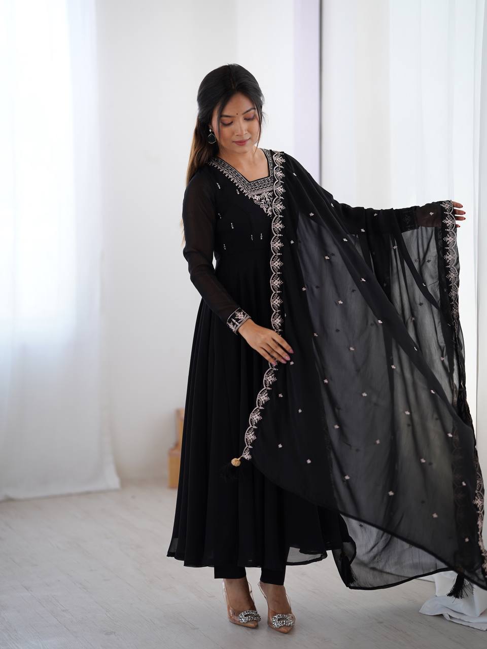 PURE SOFT FOX GEORGETTE FABRIC FULLY FLAIR ANARKALI