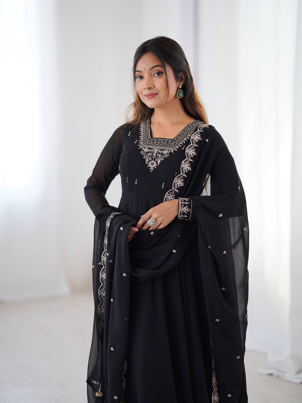 PURE SOFT FOX GEORGETTE FABRIC FULLY FLAIR ANARKALI