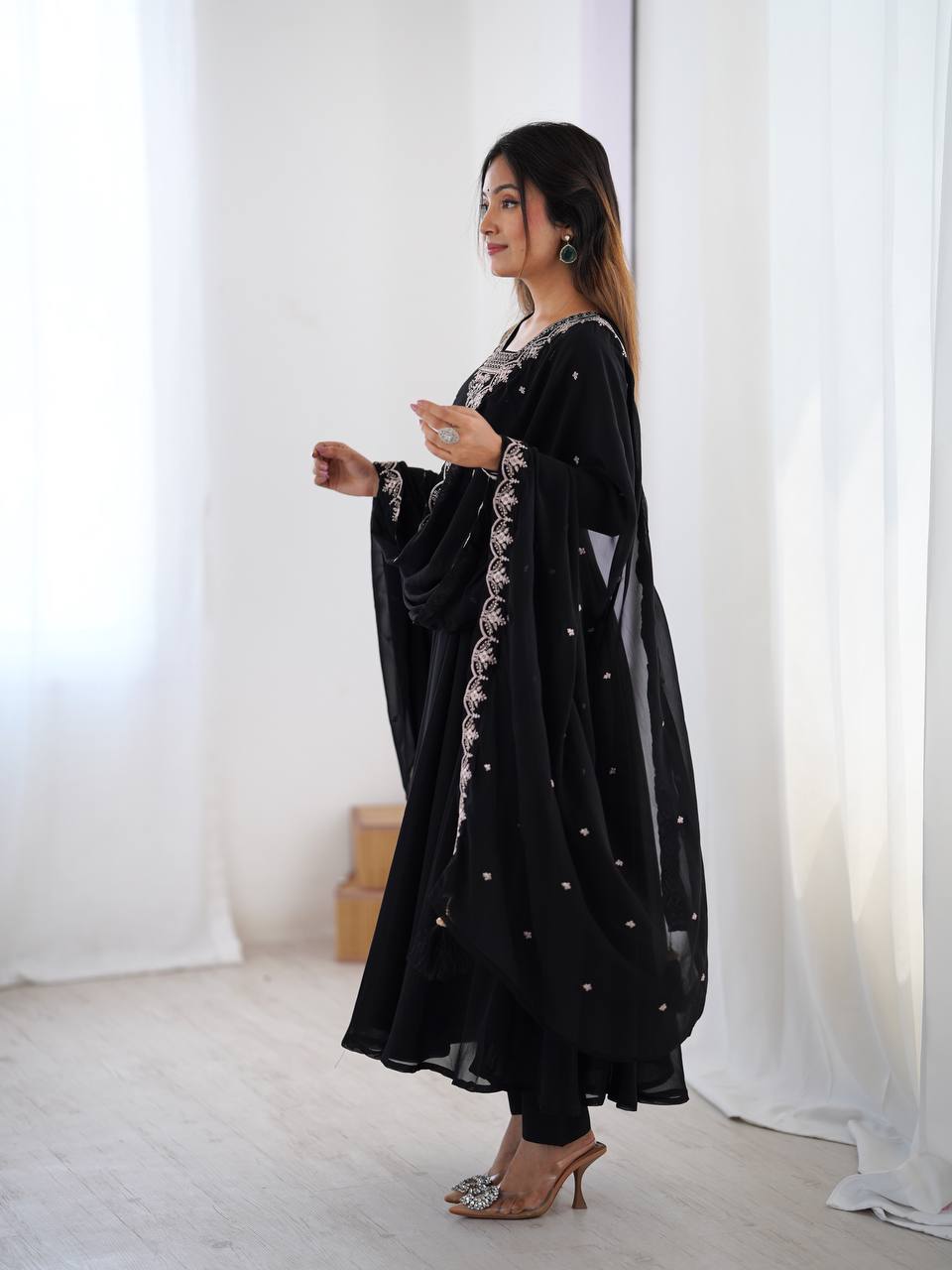 PURE SOFT FOX GEORGETTE FABRIC FULLY FLAIR ANARKALI