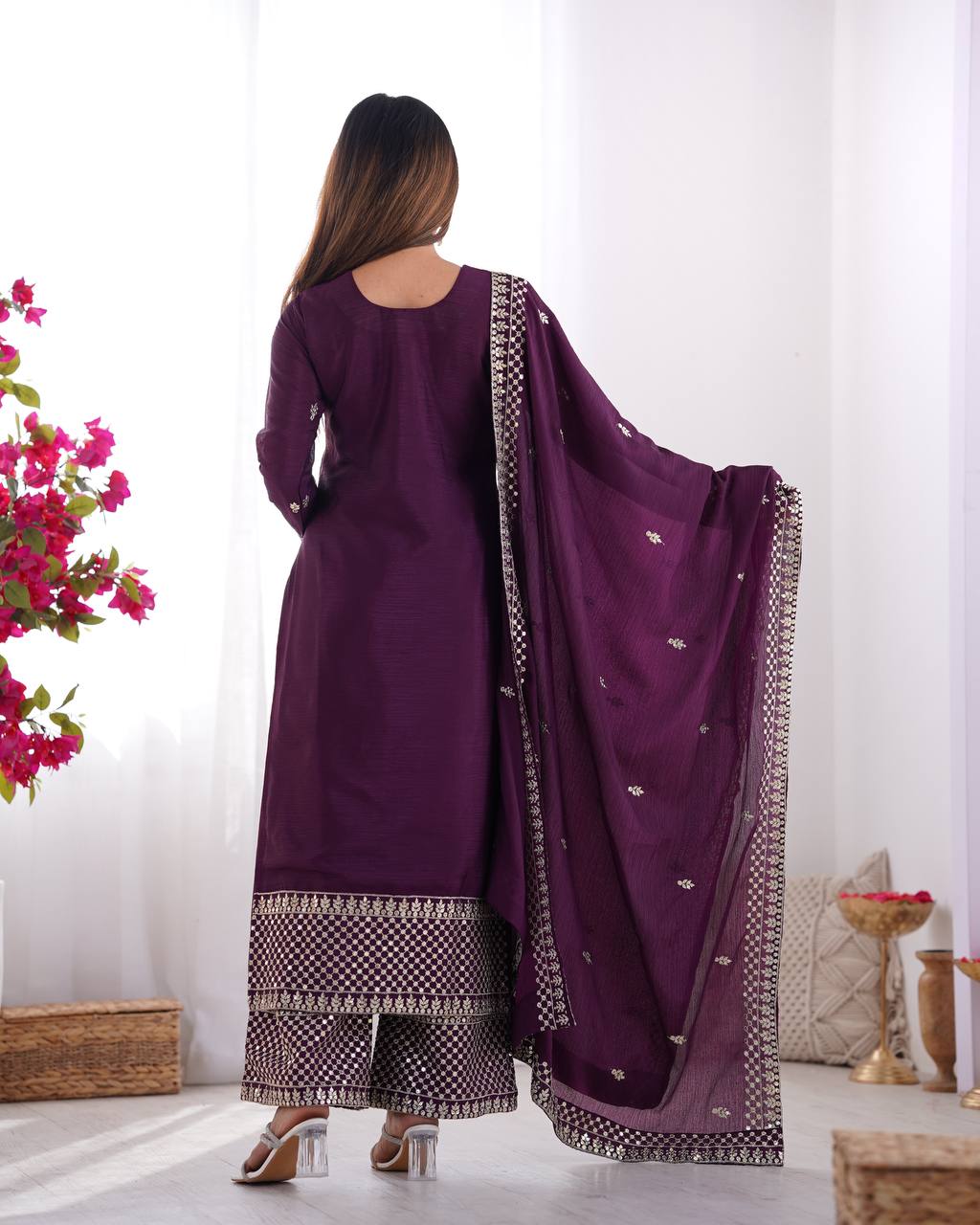 PRESENTING NEW BEAUTIFUL PURE CHINON SILK FABRIC