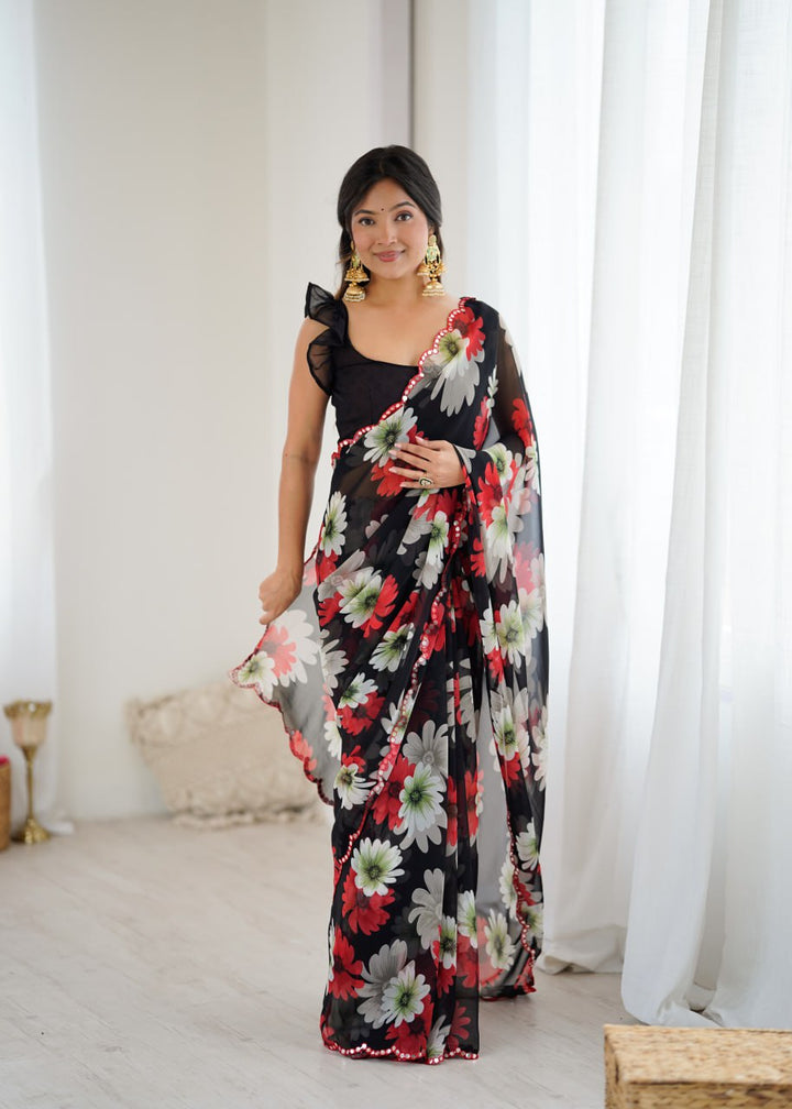 MIRROR WORK BORDER WITH PRTY COLORS