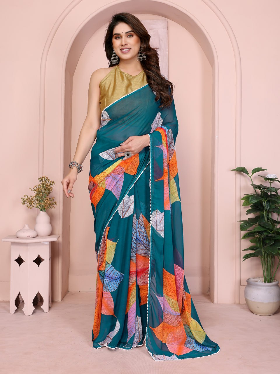 FLORAL REDY WEAR SAREE