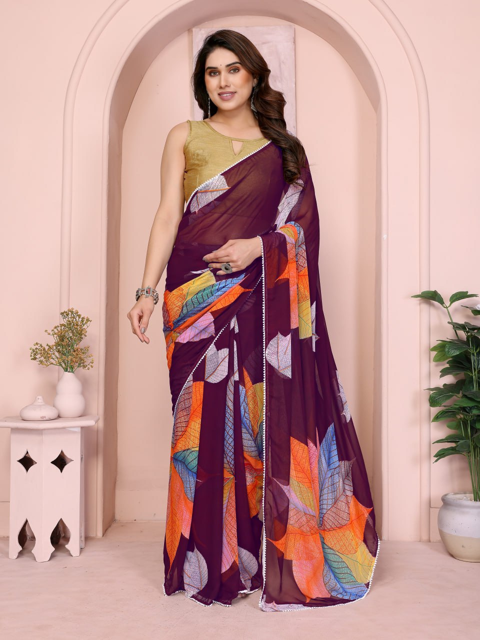 FLORAL REDY WEAR SAREE